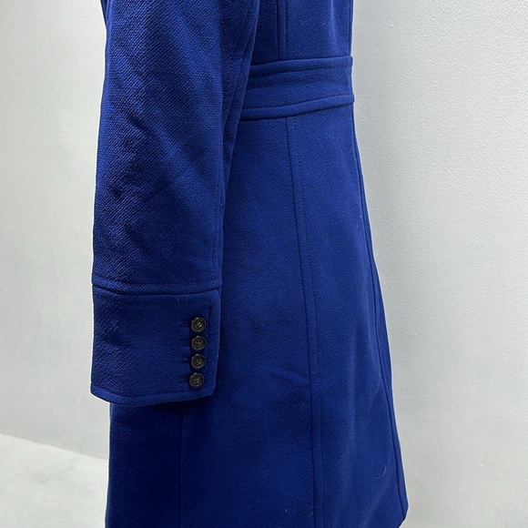 J Crew Classic Lady Day Coat Jacket Italian Double-cloth Wool Blue Size 4P - Picture 7 of 8